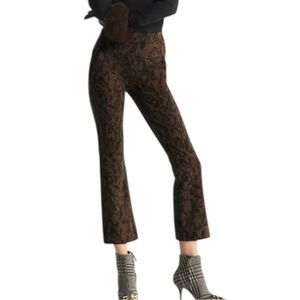 CAbi Cool It Crop Snakeskin Print Kick Flare Pull-On Pants Brown Women’s M 4316